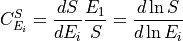 C^S_{E_i} = \frac{dS}{d E_i} \frac{E_1}{S} = \frac{d\ln S}{d\ln E_i}